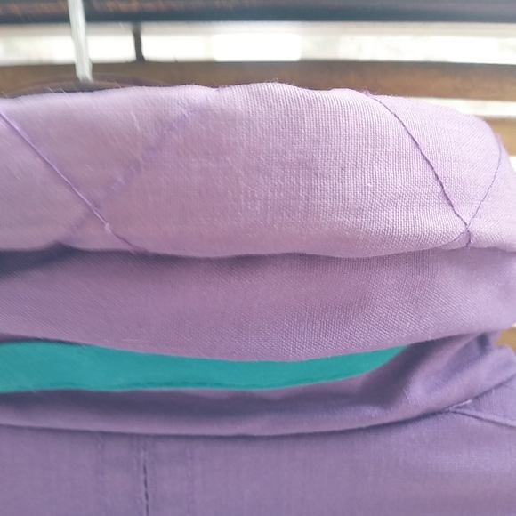 Outer Gear M Purple Turquoise Snap Zip Hoodie Coat - Picture 3 of 13